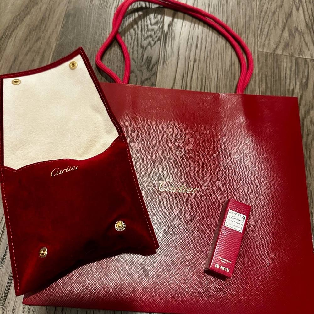 Cartier Travel Pouch with Cartier Red Gift Bag / Red bag / Cartier /Panthere